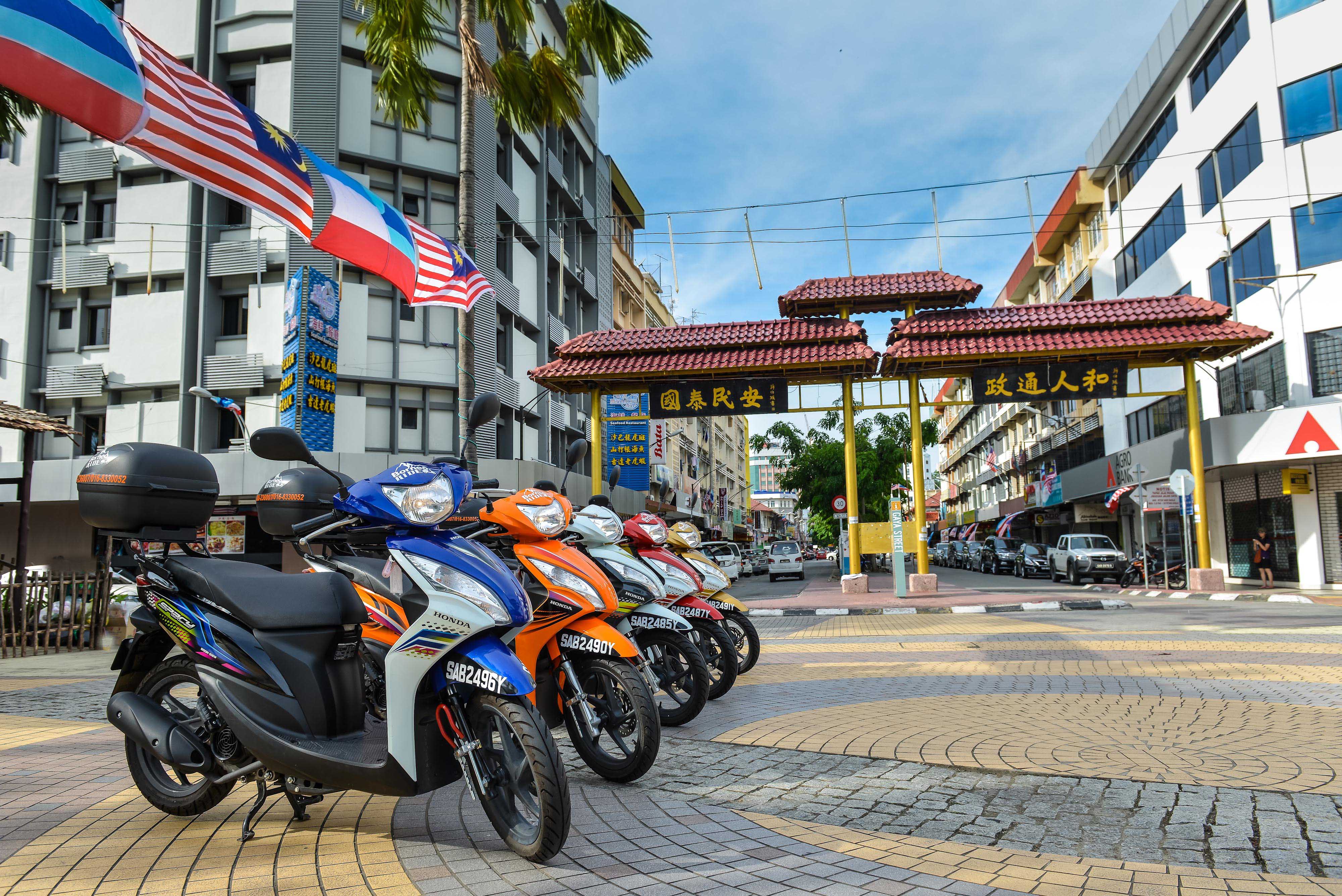 Borneoride motorbike at Gaya Street, Kota Kinabalu